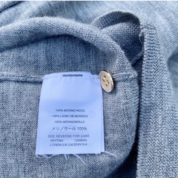 J.Crew 100% Merino Wool gray cardigan Small - Picture 2 of 6